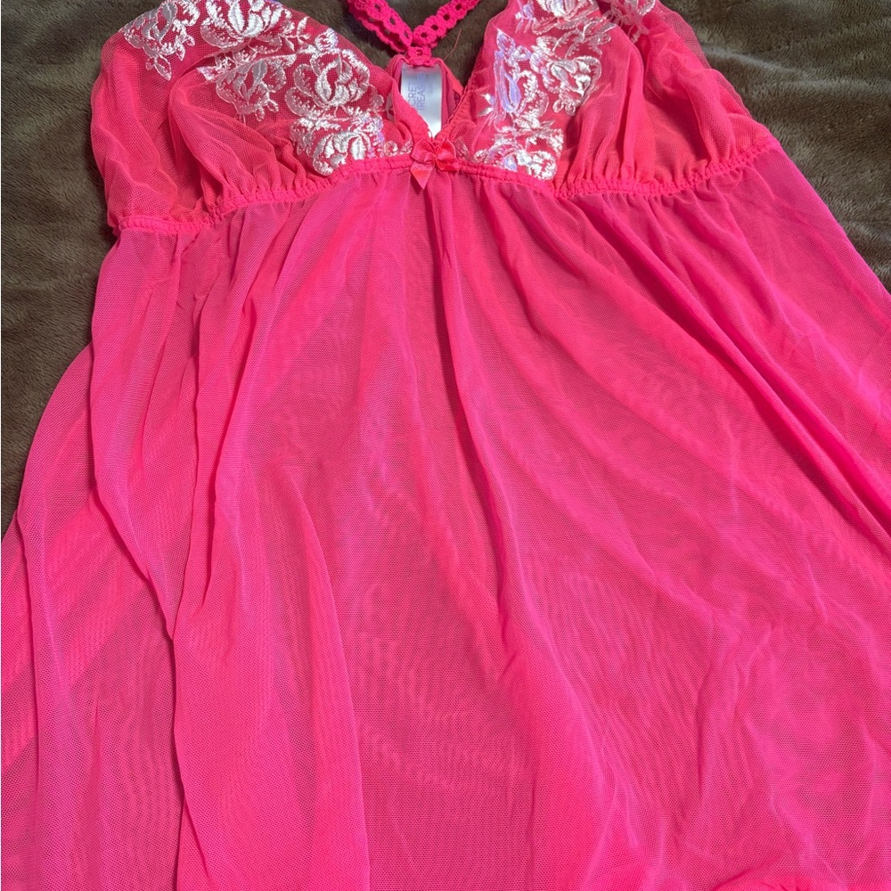Secret Treasures Pink Chemise with Bow Detail